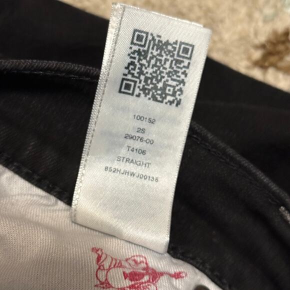True Religion Mens Straight Black Jeans Size 42x32 Y2K - Picture 7 of 7